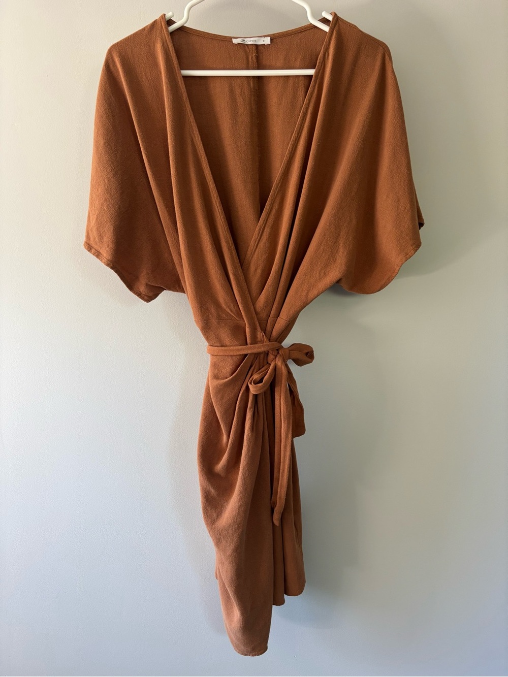 Cupshe Wrap-Front Coverup in Rust